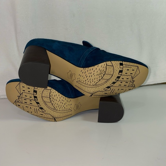 Bella Vita Ashton Square Toe Blue Suede Block heel Pumps - Picture 7 of 9